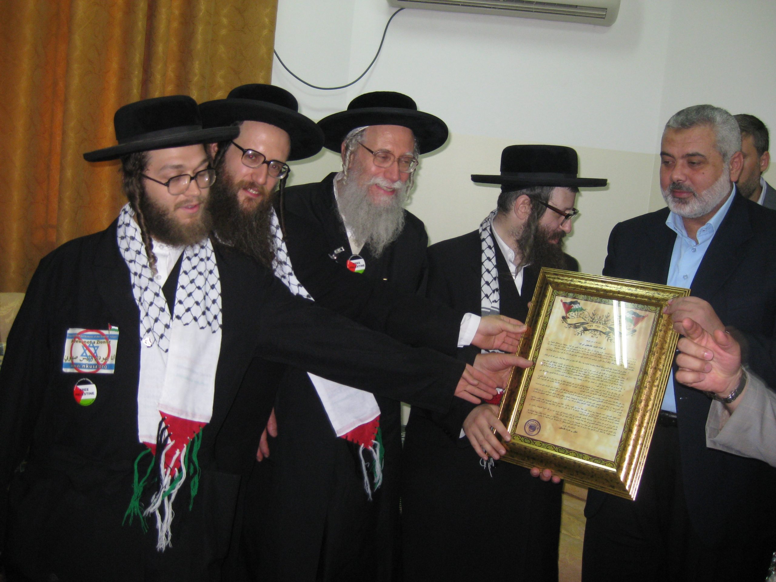 Anti Zionist Rabbis presented a gift to Ismail Haniyeh
